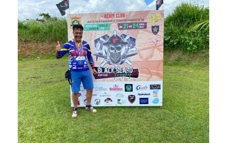David GESLIN 1er super senior 1er senior 2eme overall, 2ème en carabine PCC et 1er au Shoot Off Standard à  la Black Beard Trophy de La Guadeloupe